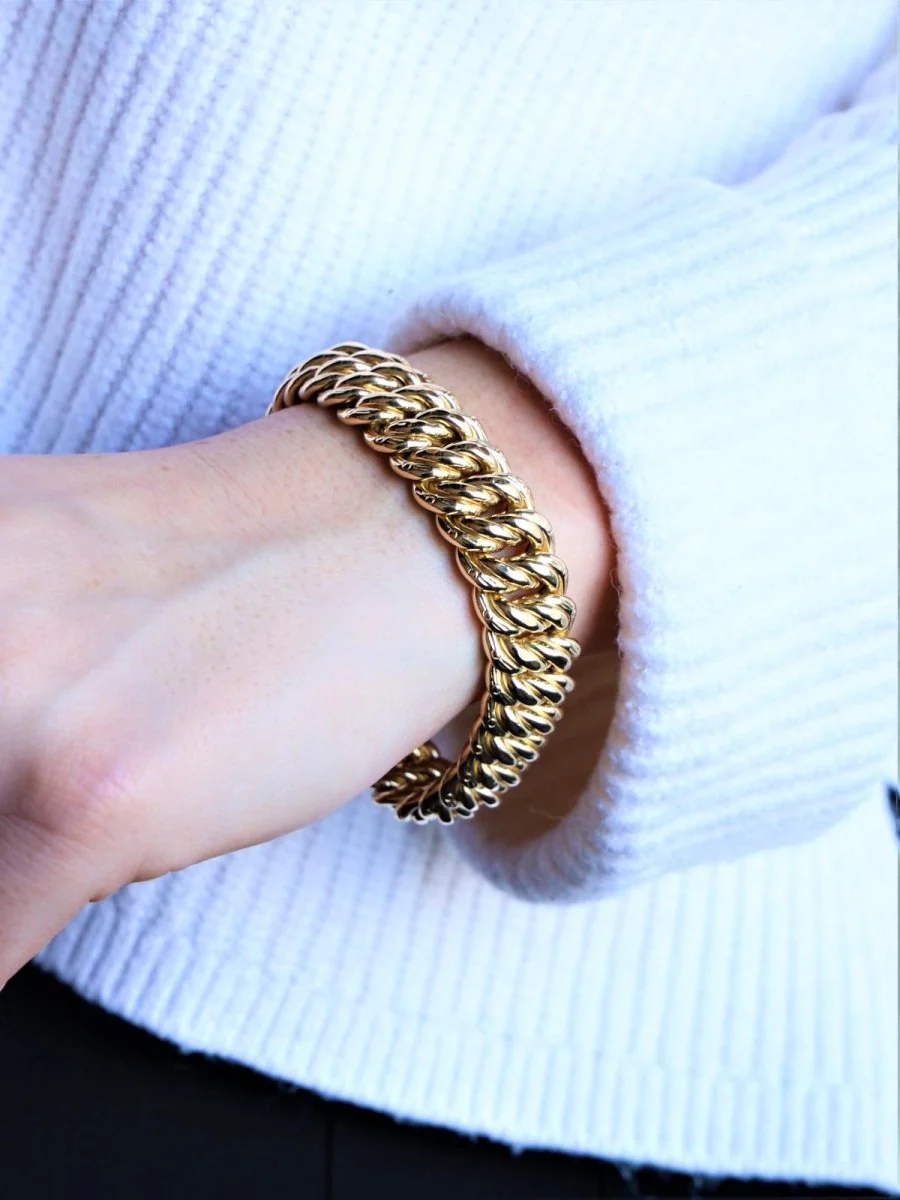 American mesh bracelet in yellow gold - Image 3
