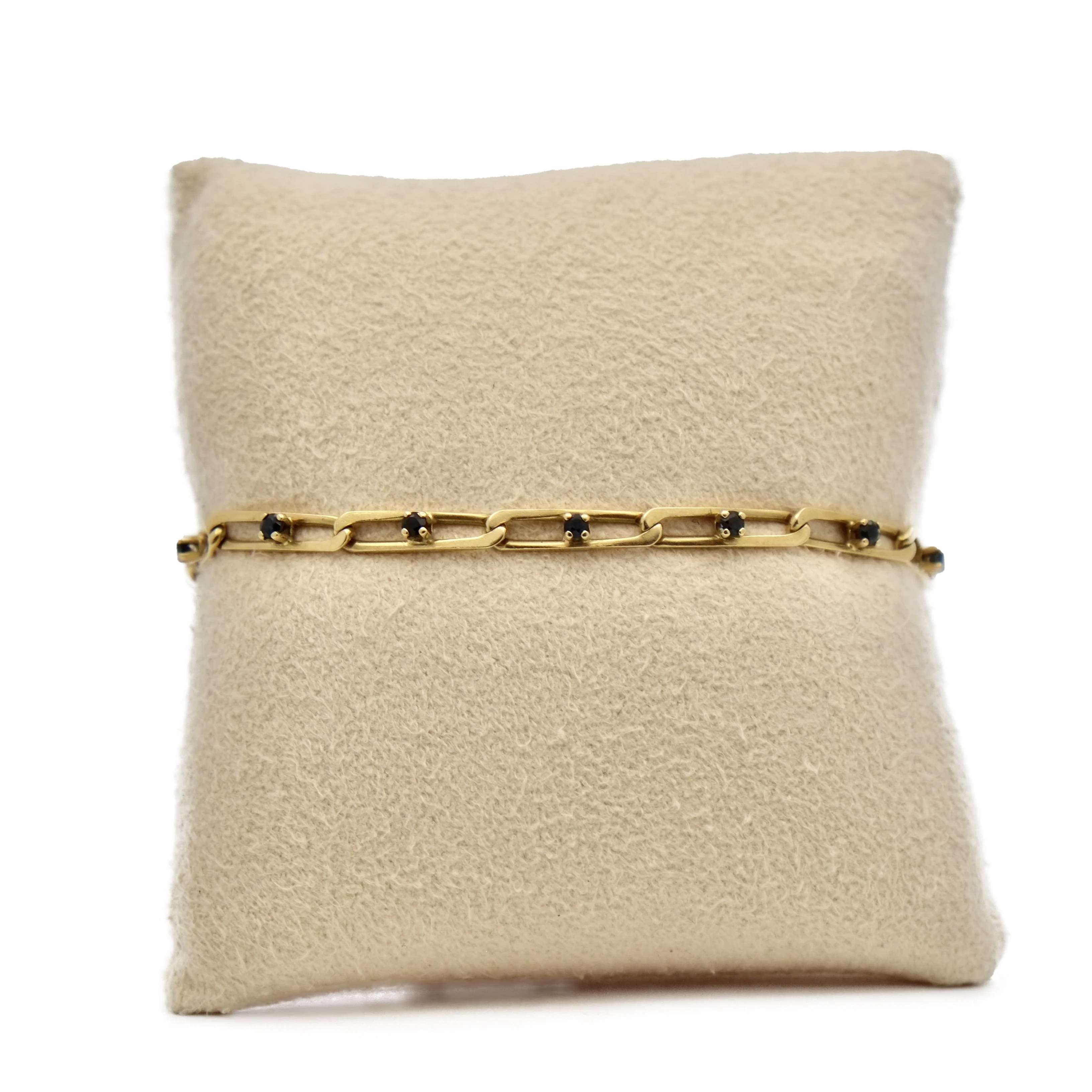Bracelet mesh in yellow gold and sapphire - Image 2