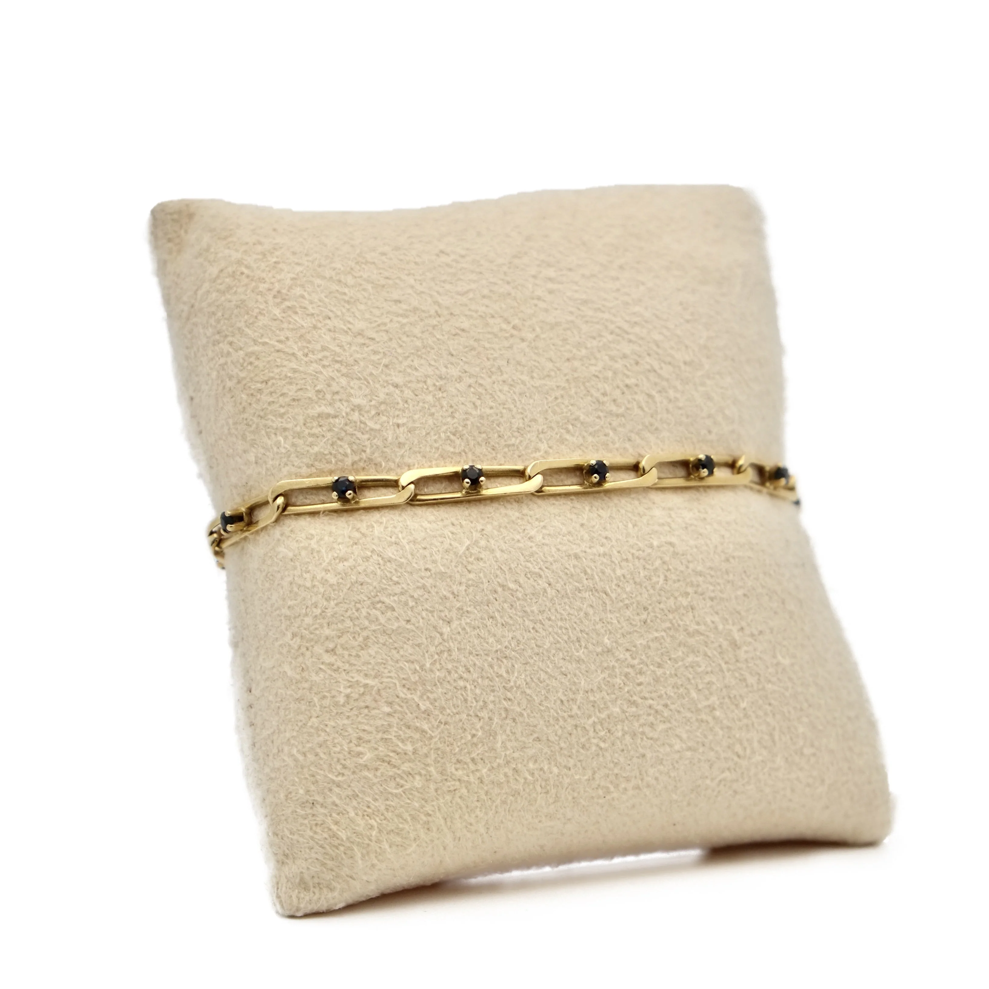 Bracelet mesh in yellow gold and sapphire - Image 3
