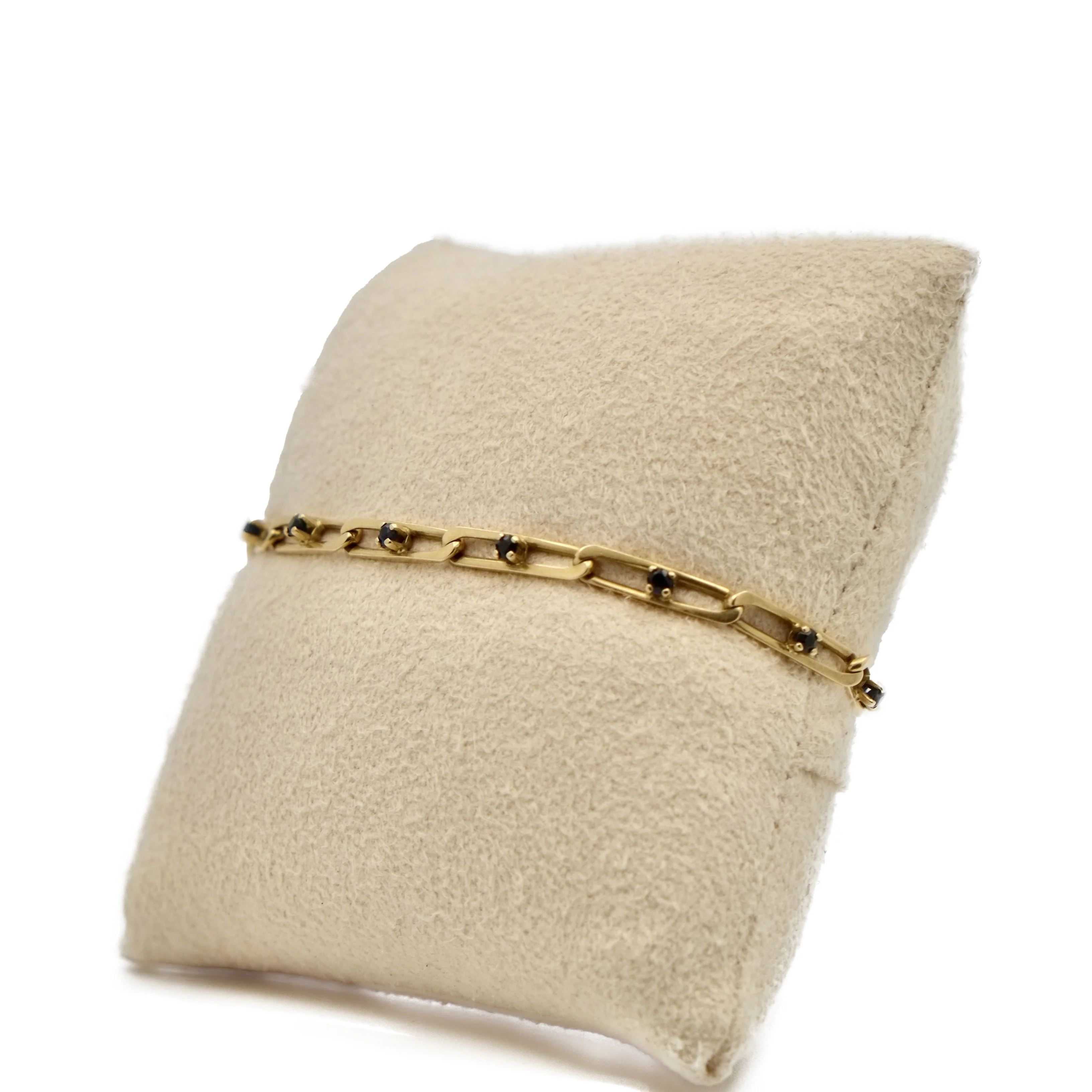 Bracelet mesh in yellow gold and sapphire - Image 4