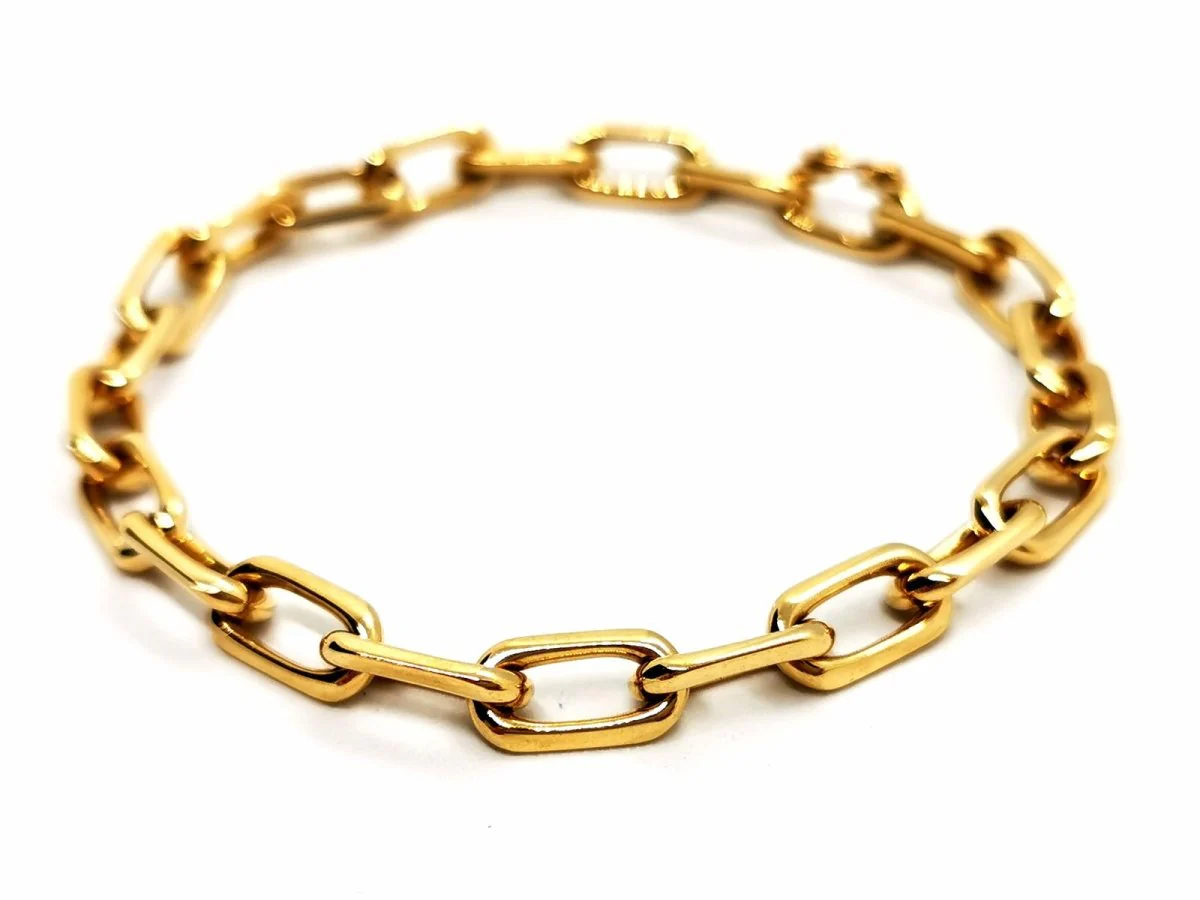 Curb chain bracelet in yellow gold - Image 2