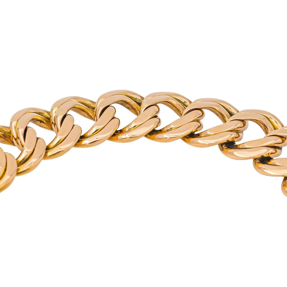 Double Curb chain Bracelet in Rose gold - Image 5