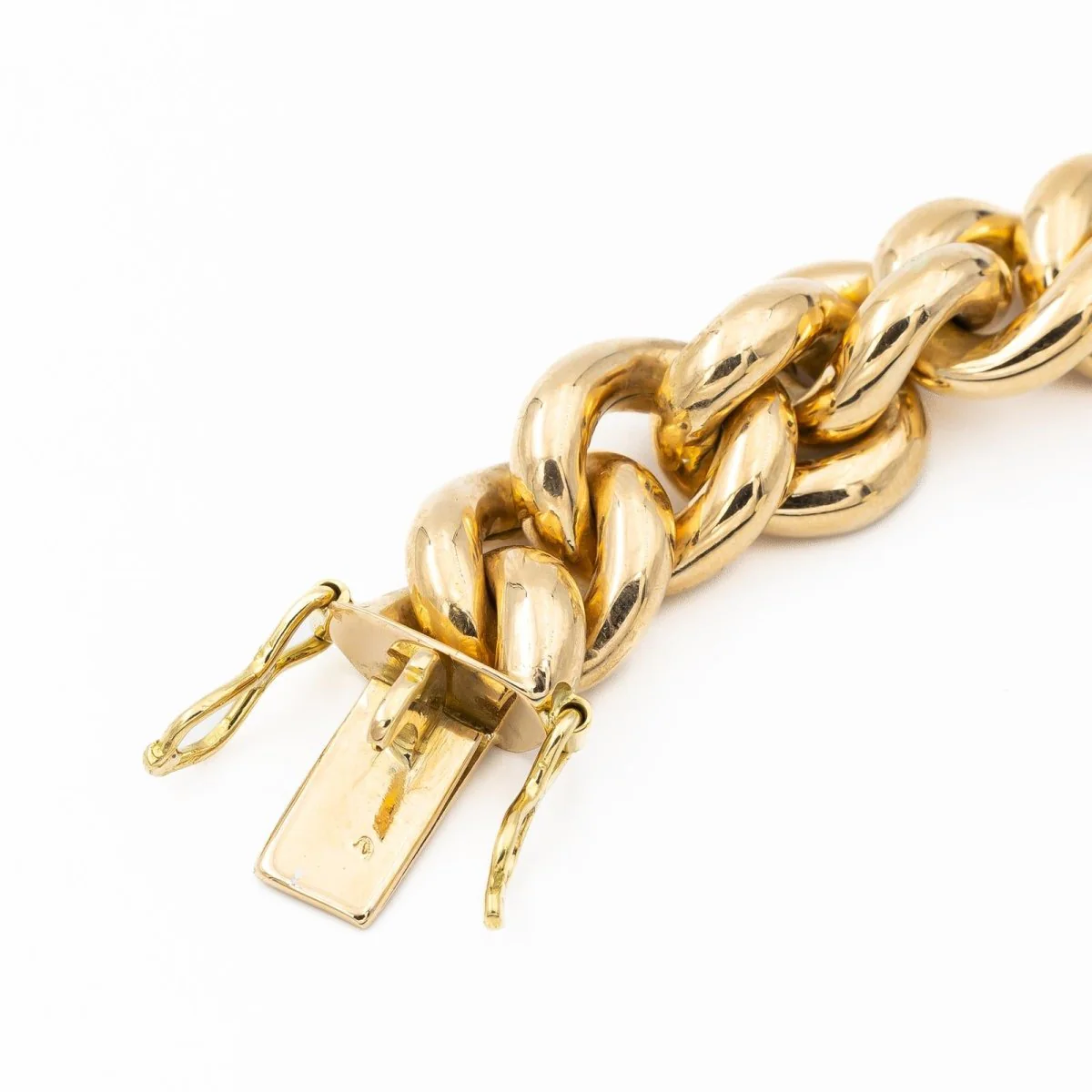 Large link Curb bracelet in yellow gold - Image 7