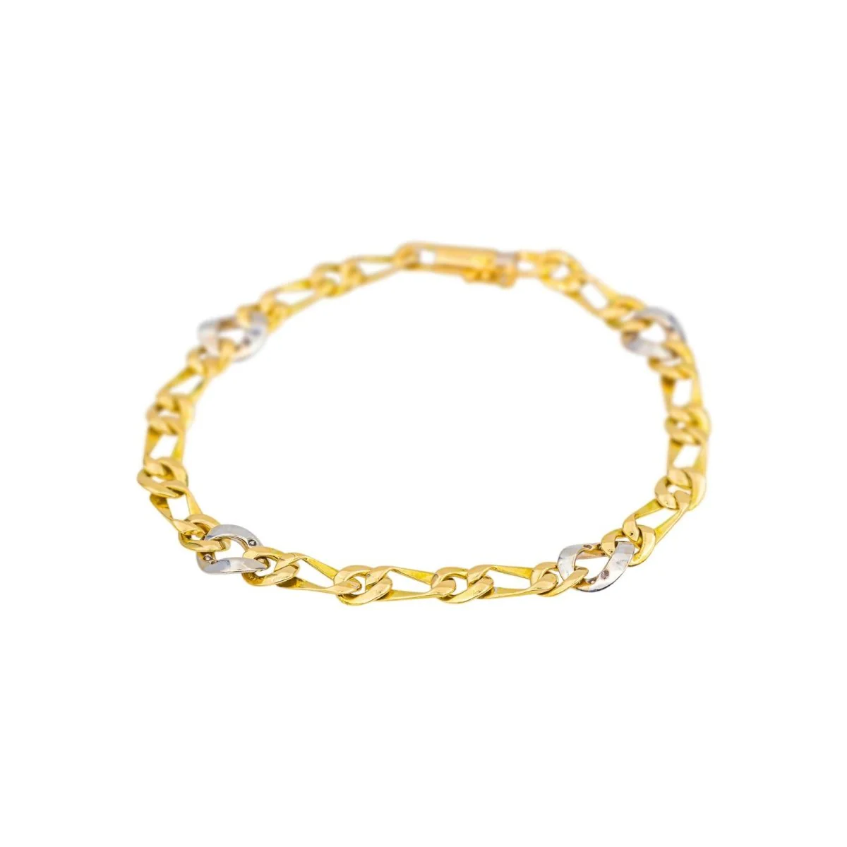 Yellow gold Diamond Curb chain Bracelet - Image 4