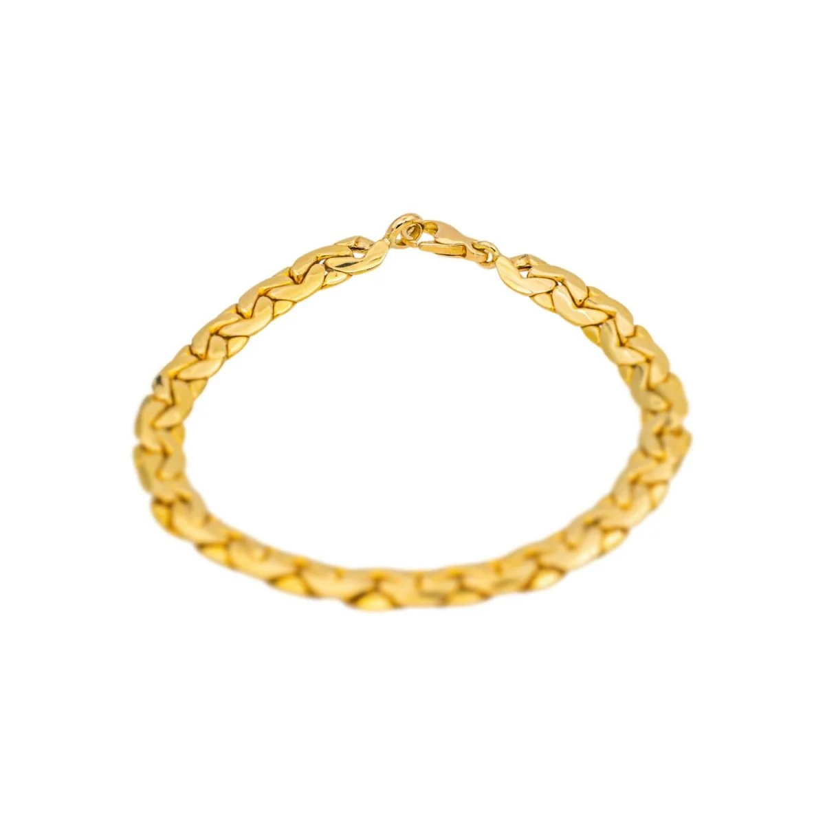 Yellow Gold Bean Link Bracelet - Image 2