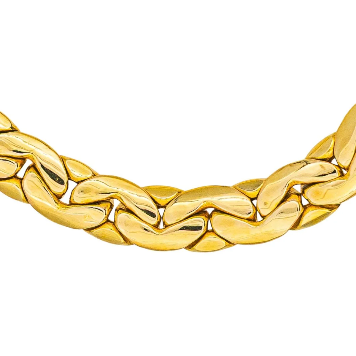 Yellow Gold Bean Link Bracelet - Image 4