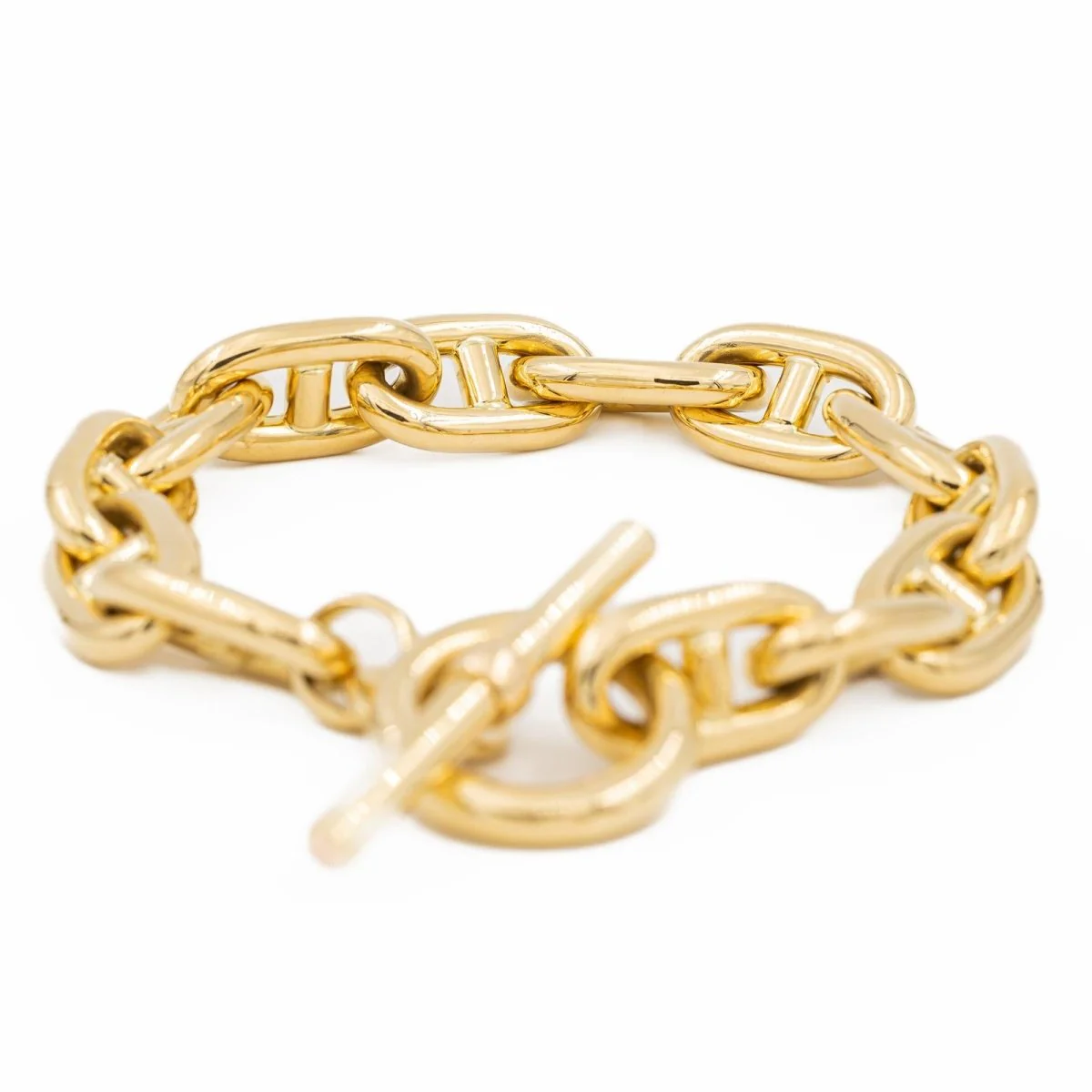 Navy mesh bracelet Yellow gold - Image 6