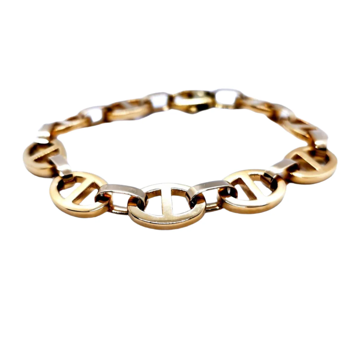 Navy mesh bracelet Yellow gold