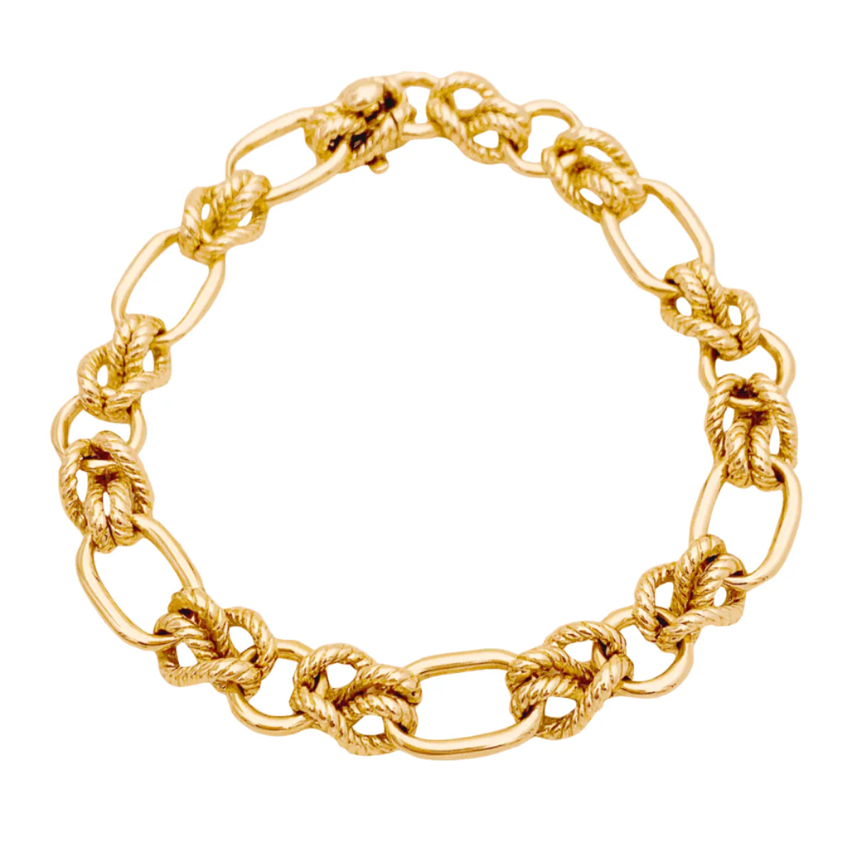 "Knots" mesh bracelet in yellow gold