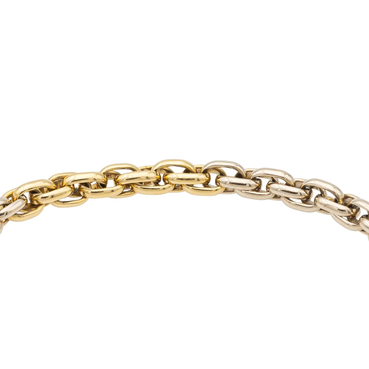 Yellow gold oval mesh bracelet - Image 4