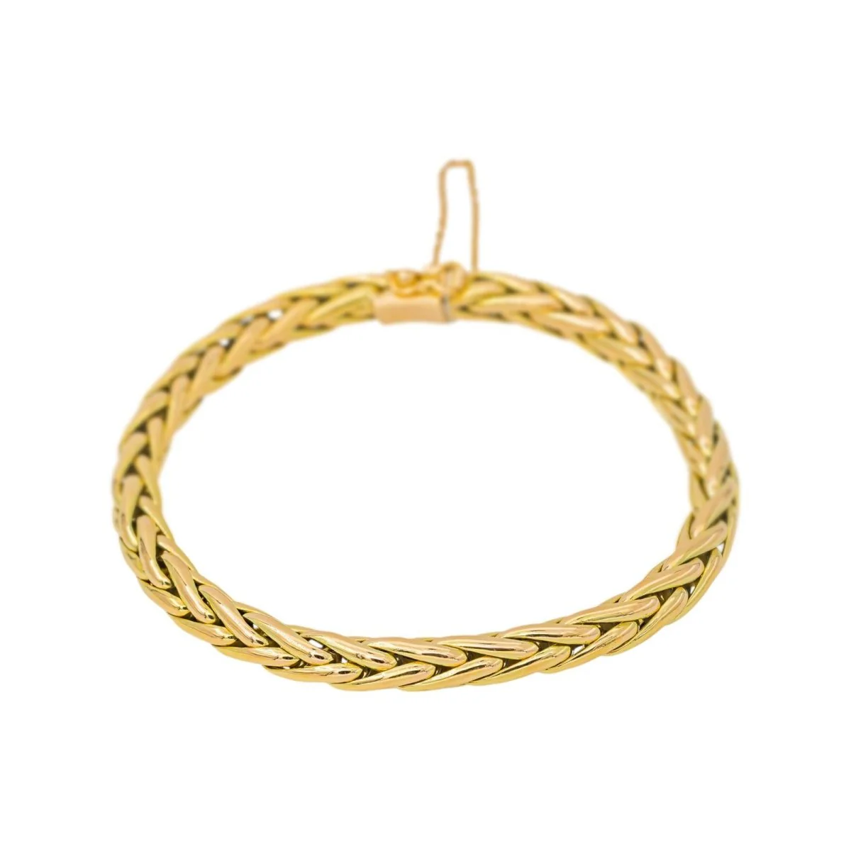 Yellow Gold Palm Leaf Link Bracelet
