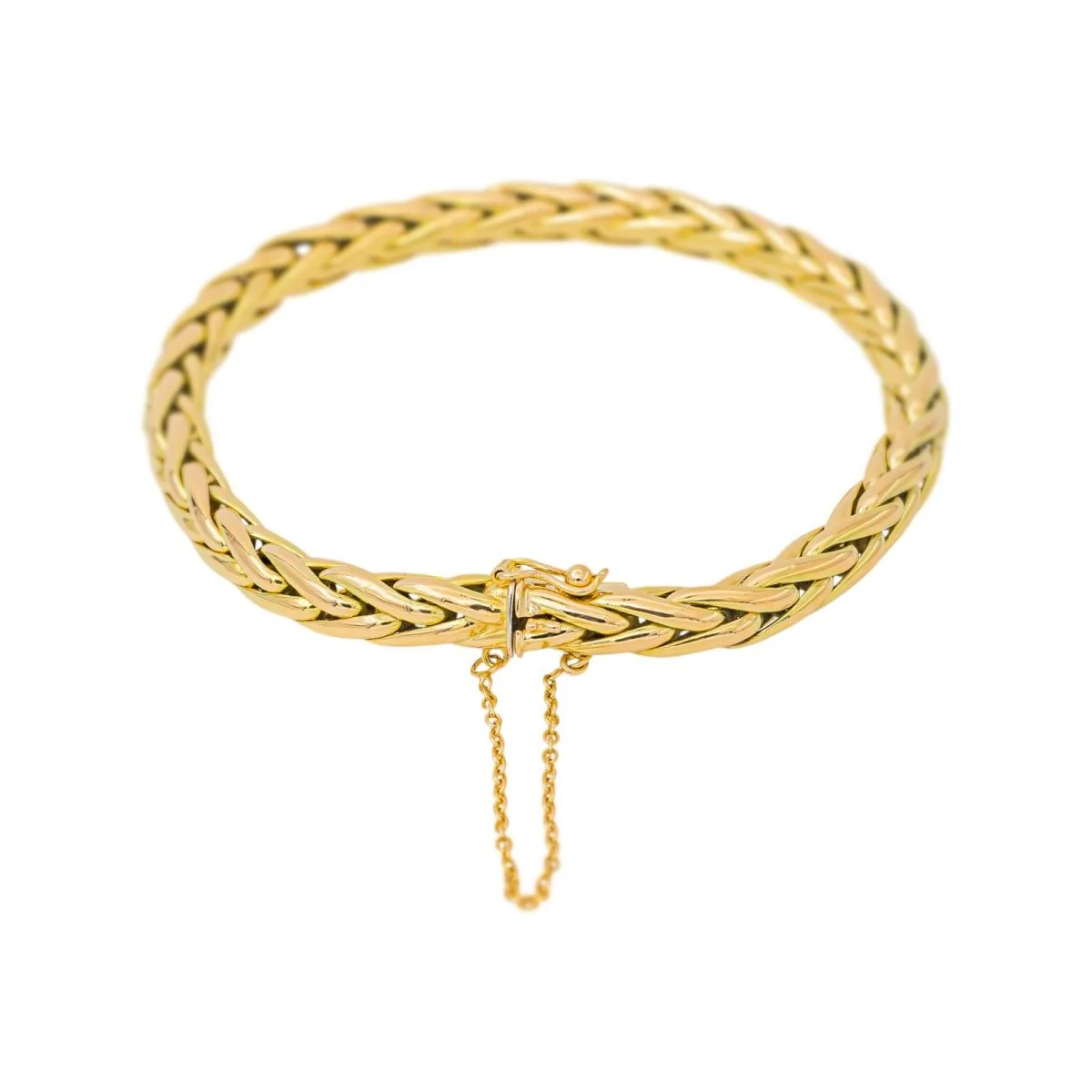 Yellow Gold Palm Leaf Link Bracelet - Image 3