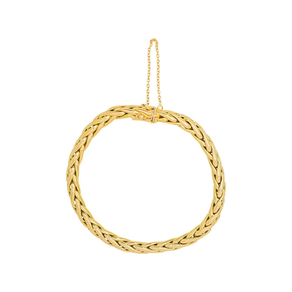 Yellow Gold Palm Leaf Link Bracelet - Image 4