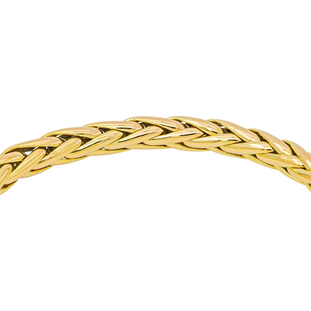 Yellow Gold Palm Leaf Link Bracelet - Image 5