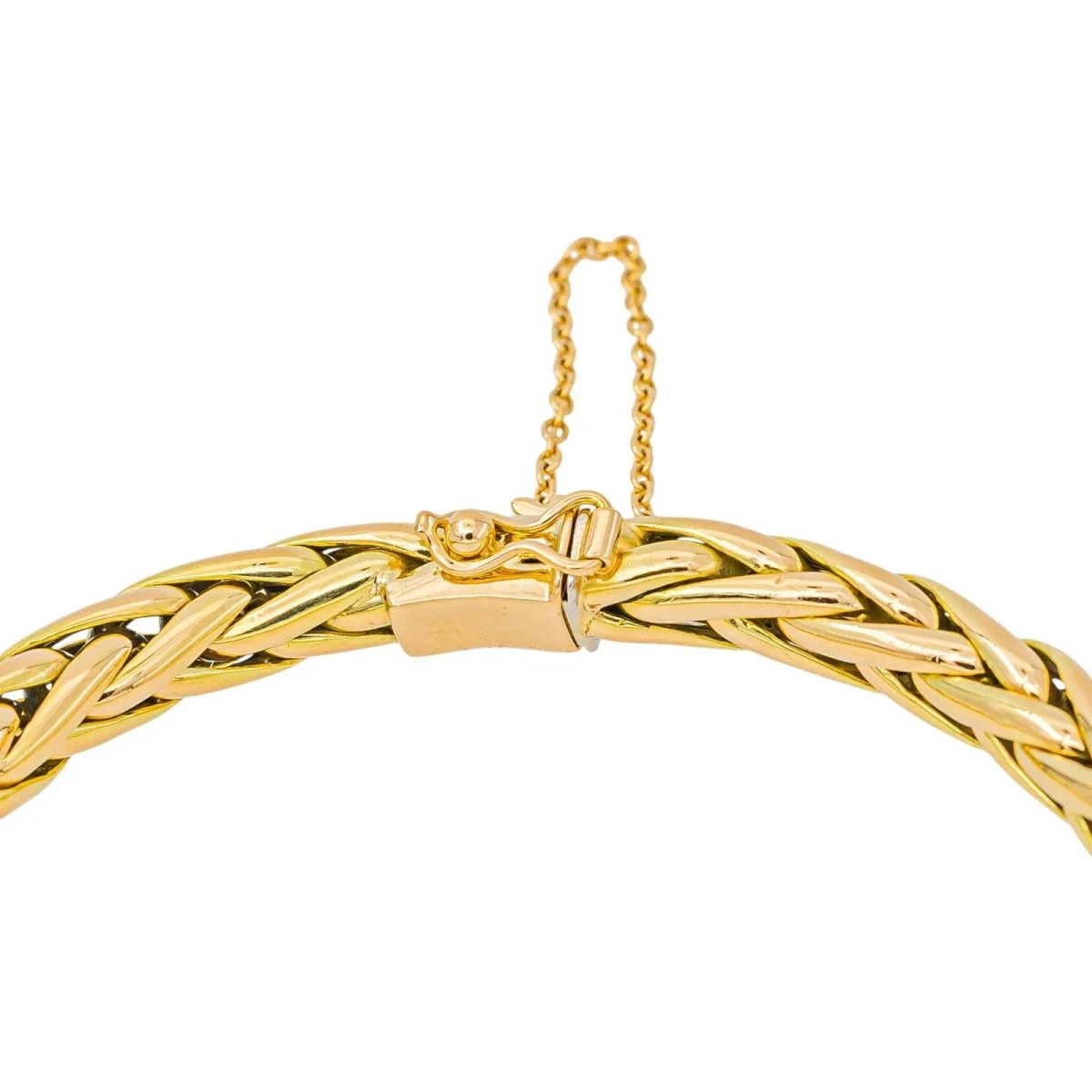 Yellow Gold Palm Leaf Link Bracelet - Image 6