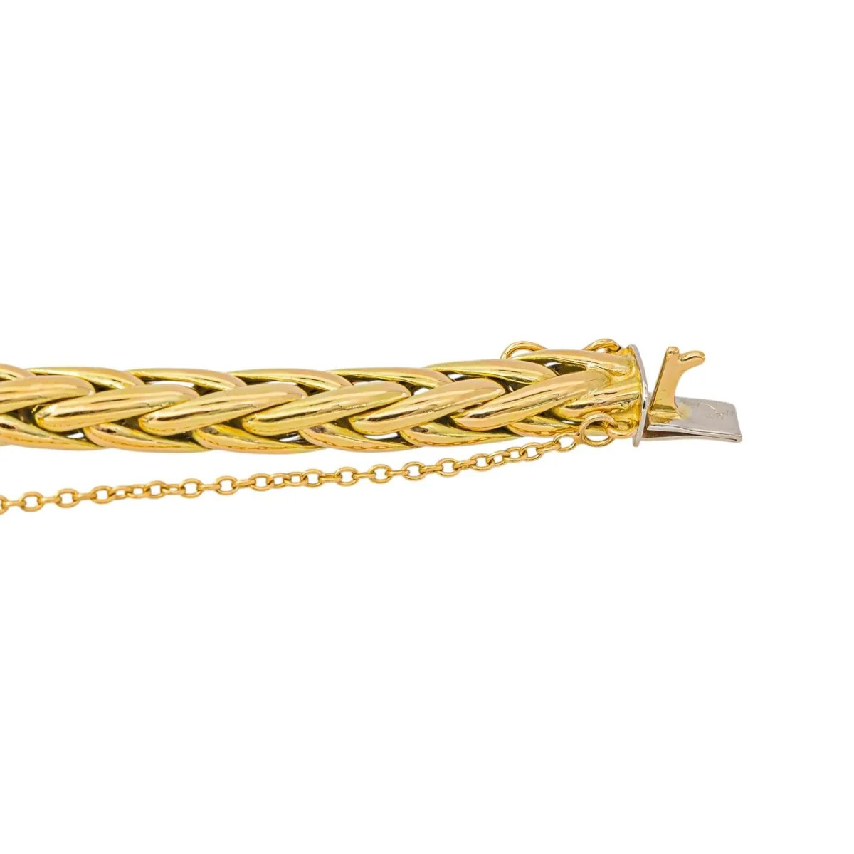 Yellow Gold Palm Leaf Link Bracelet - Image 7