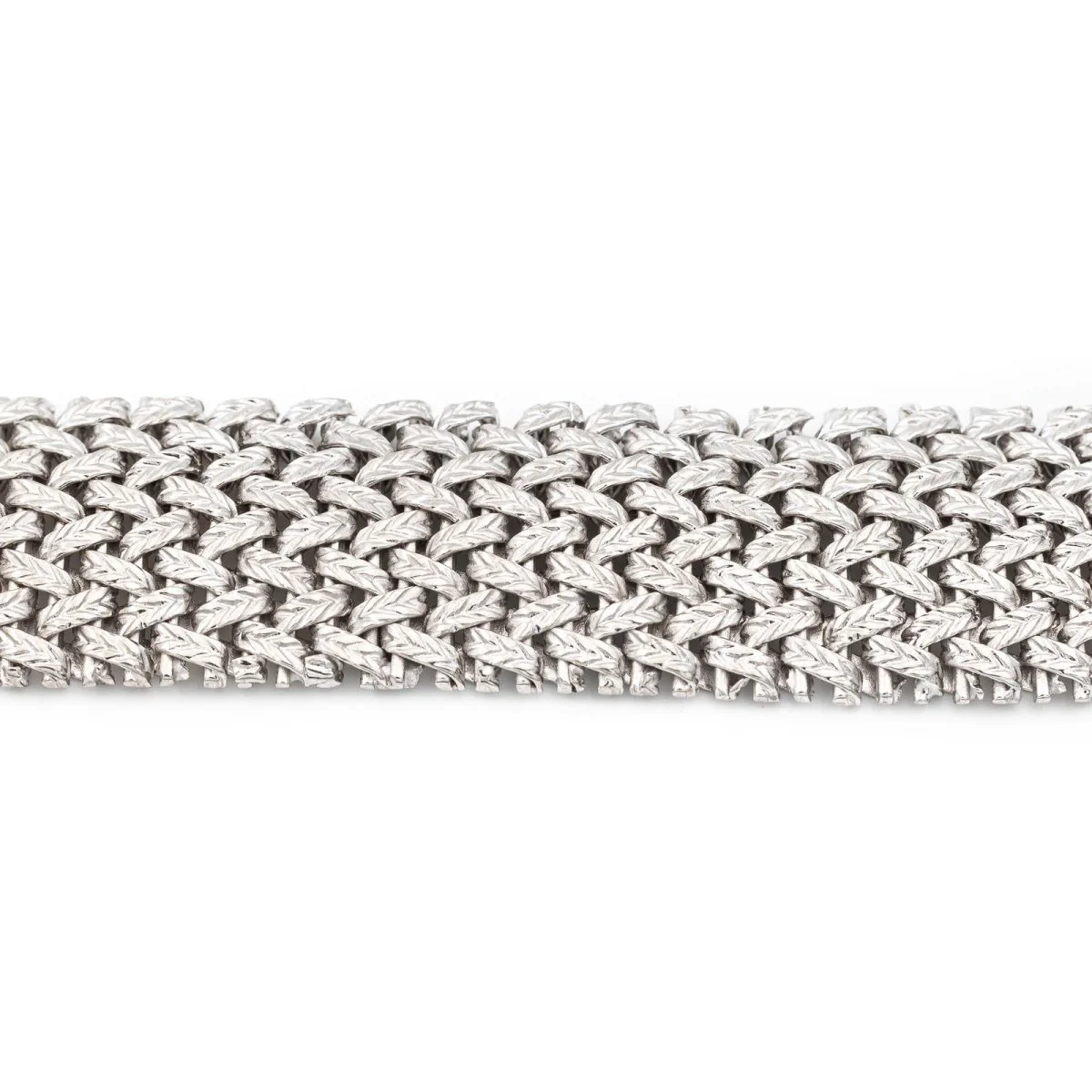 Polish mesh bracelet in white gold - Image 2