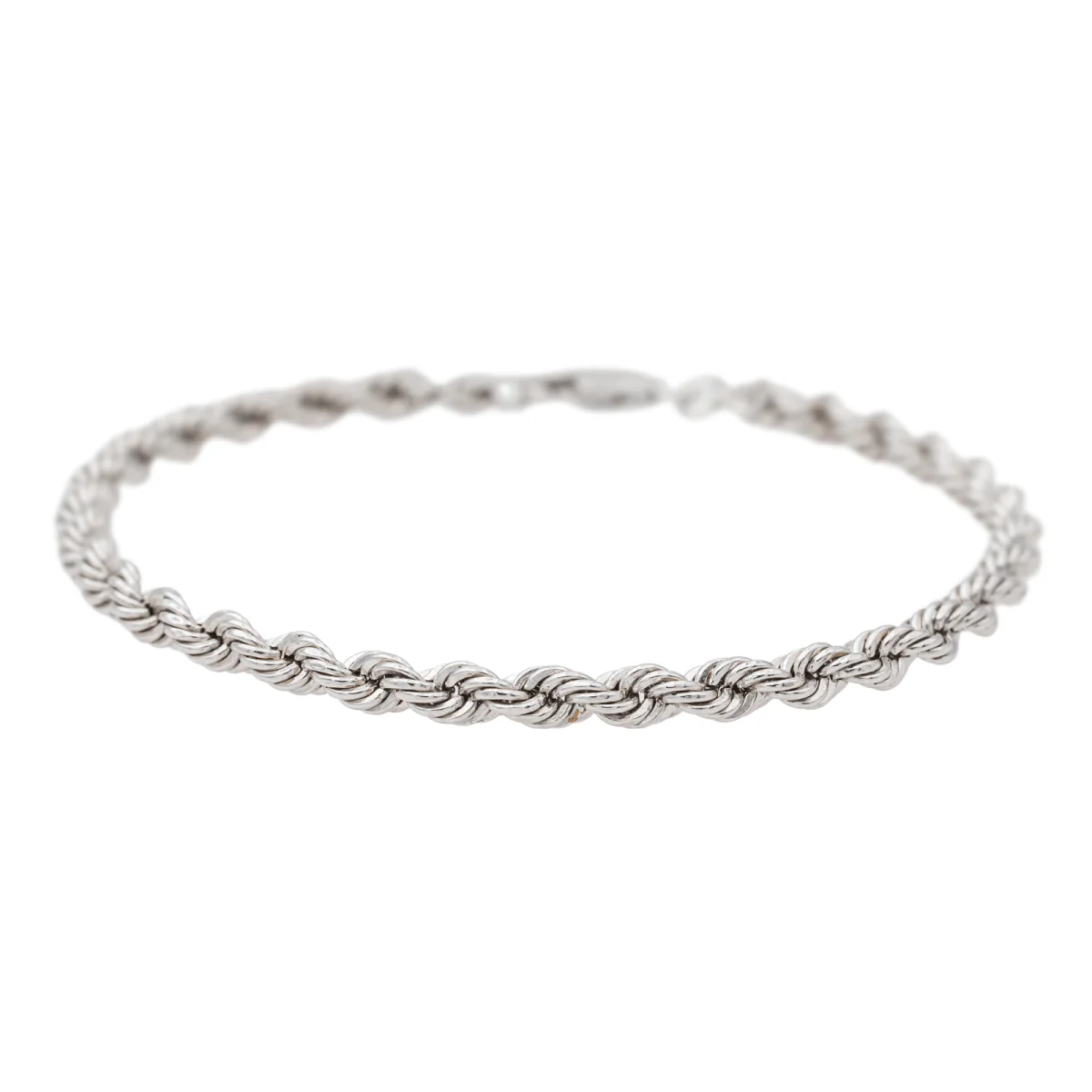 White Gold Twisted Mesh Bracelet