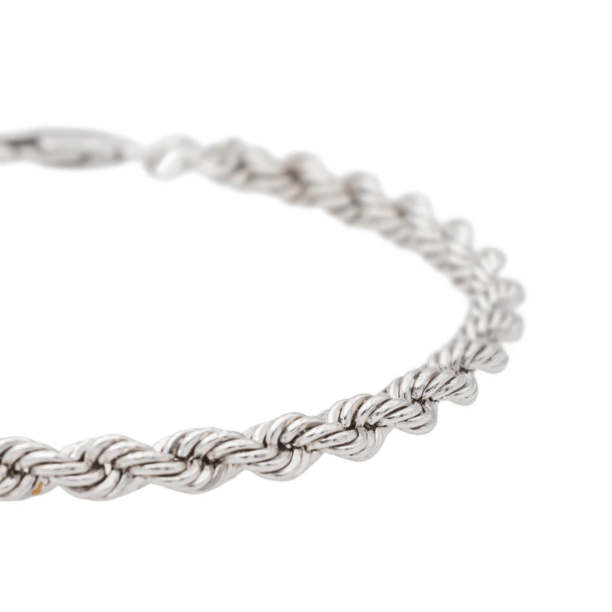 White Gold Twisted Mesh Bracelet - Image 3