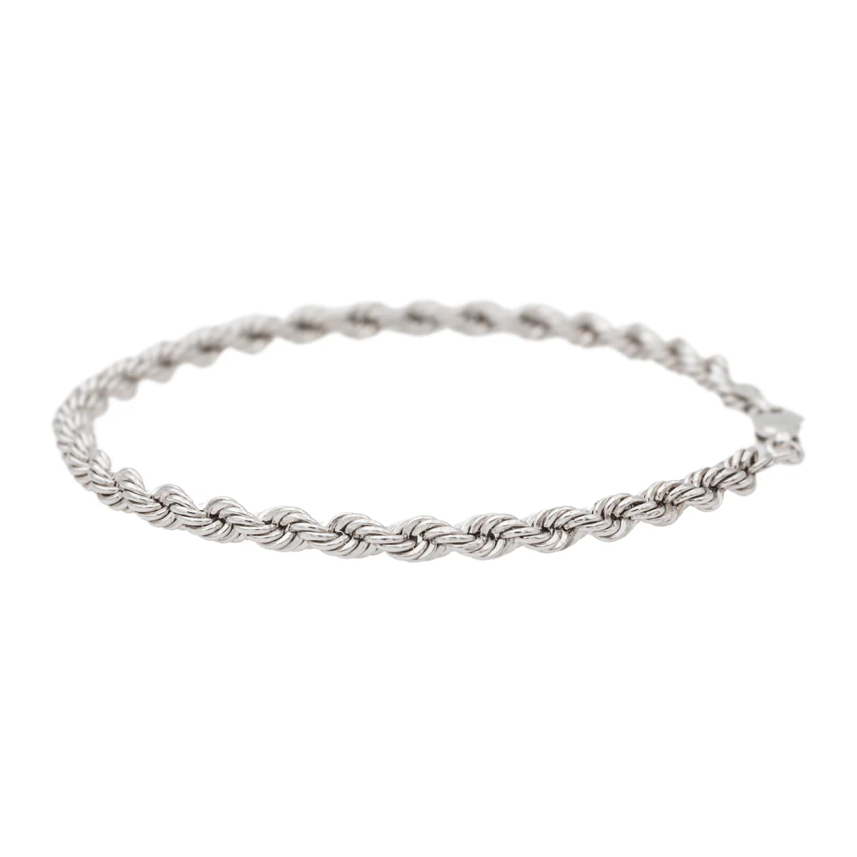 White Gold Twisted Mesh Bracelet - Image 4