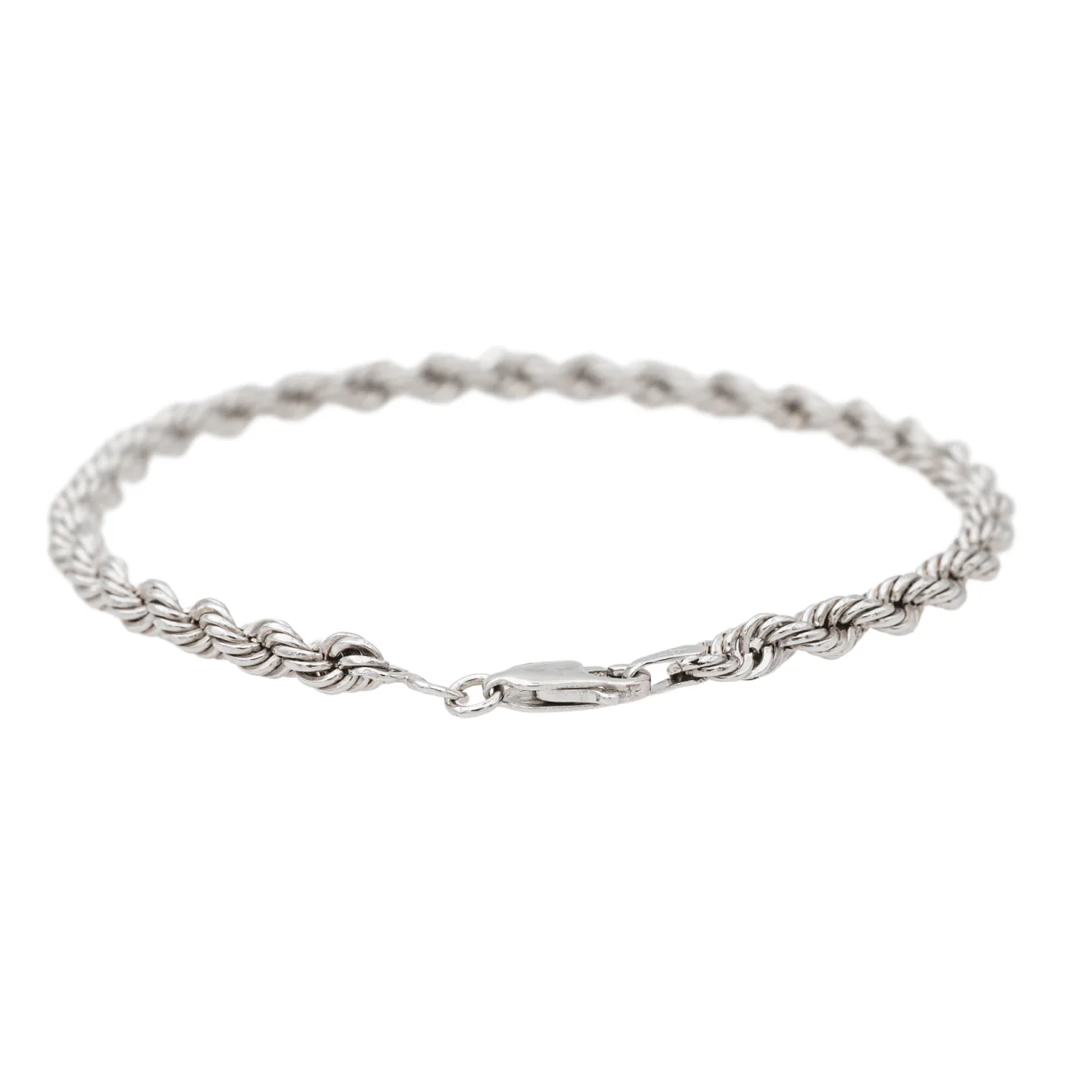White Gold Twisted Mesh Bracelet - Image 5