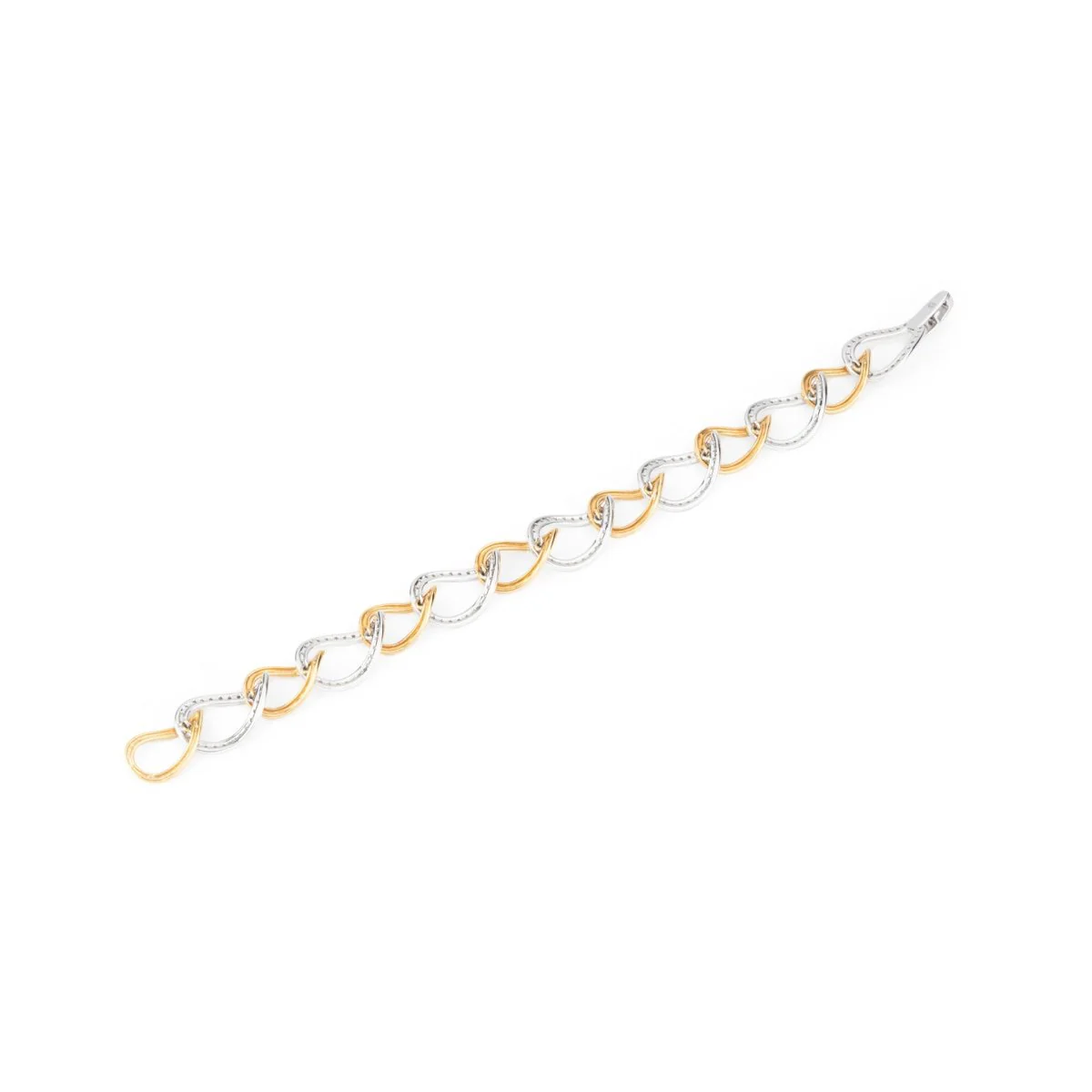Maillons bracelet in yellow gold, white gold and diamonds - Image 3