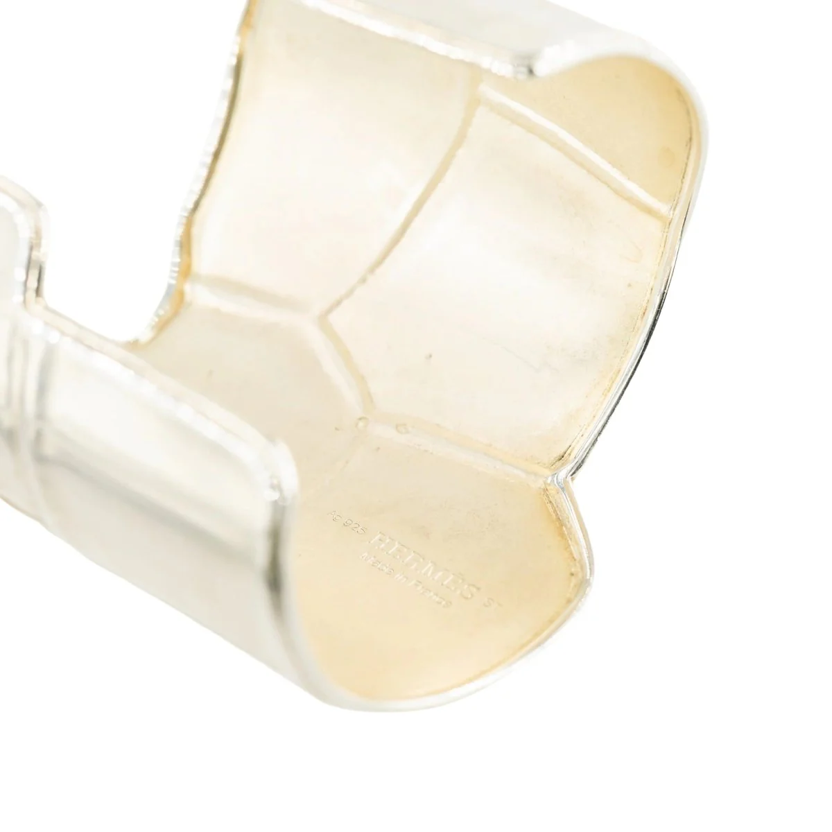 HERMÈS "Niloticus Éclat" Silver Cuff Bracelet - Image 6