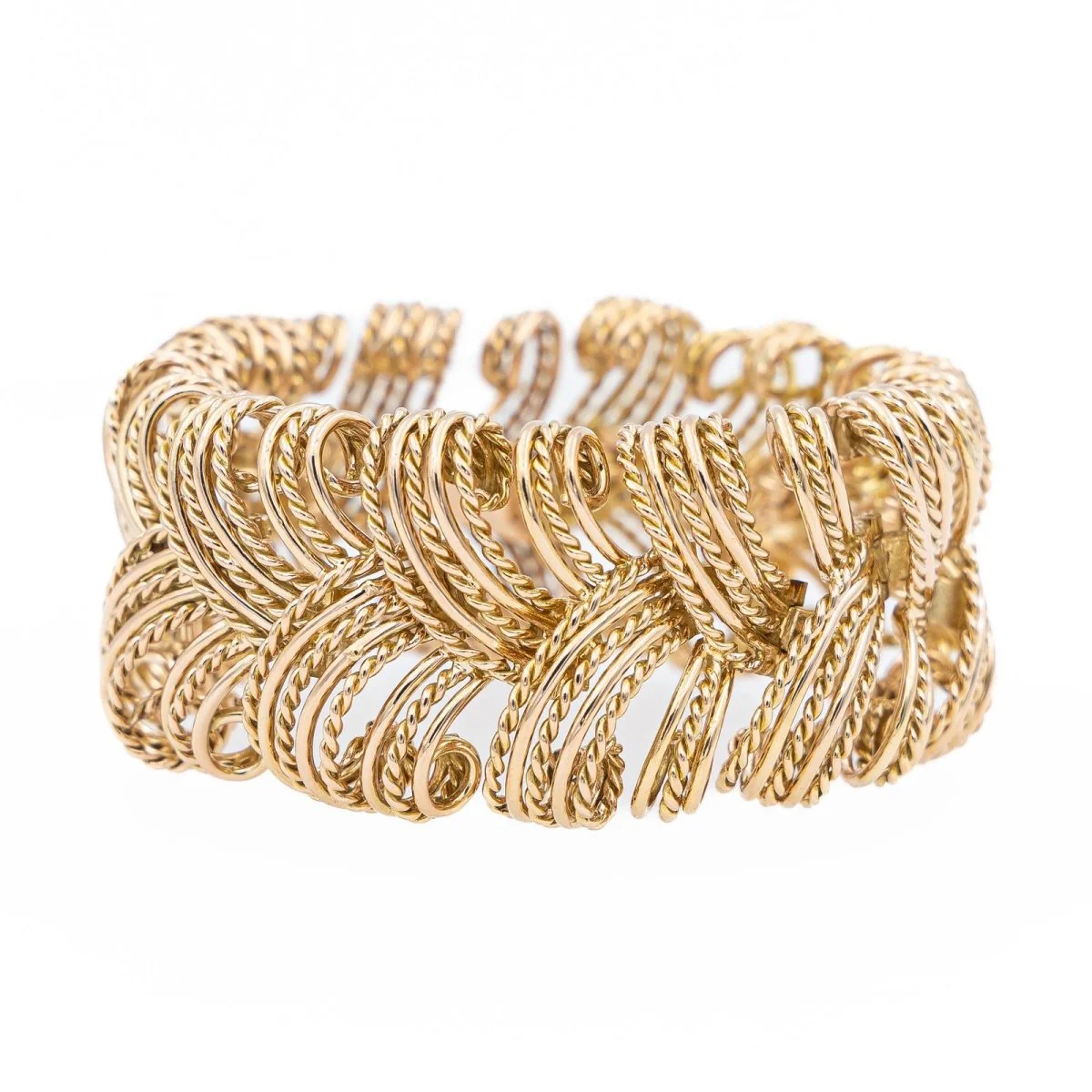 Yellow gold cuff bracelet