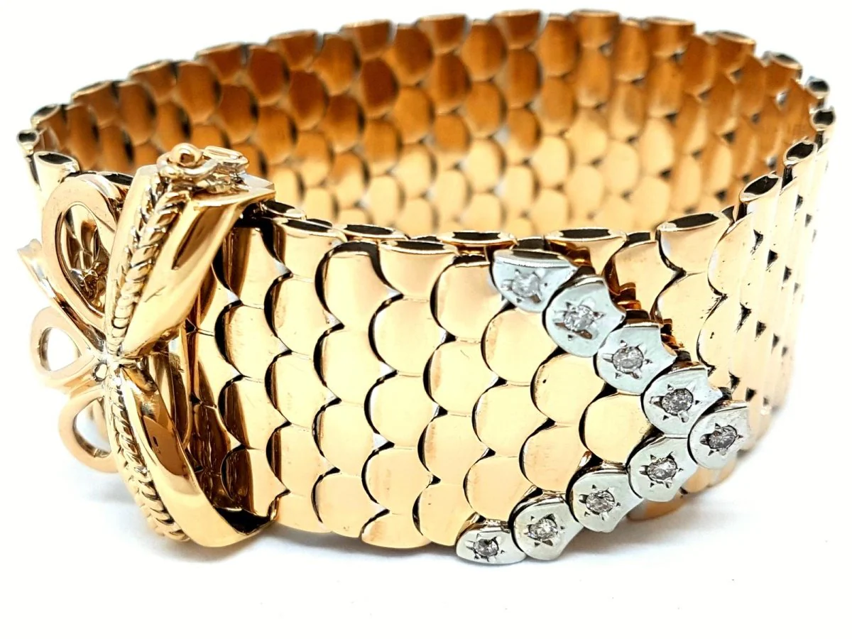 Rose Gold Diamond Cuff Bracelet - Image 4