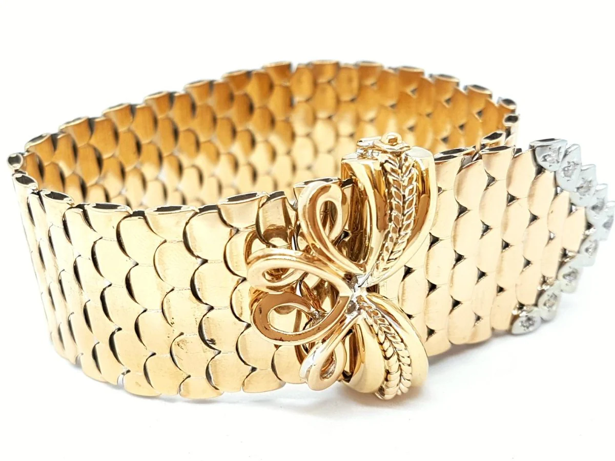 Rose Gold Diamond Cuff Bracelet - Image 5