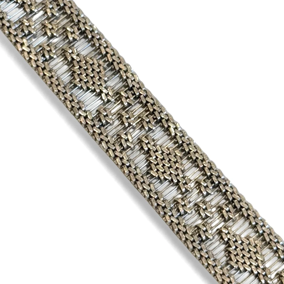 Bracelet woven cuff white gold - Image 7