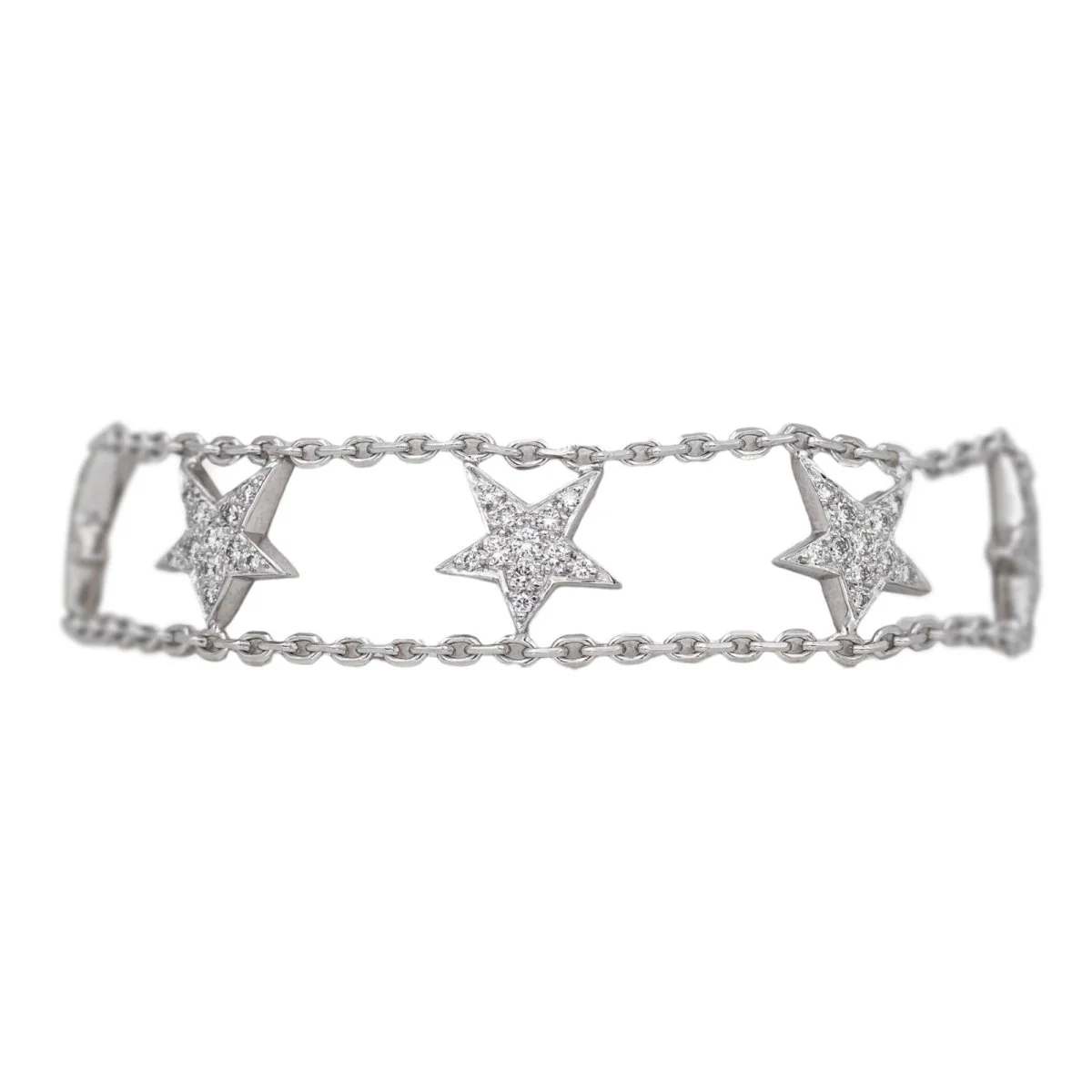 Maille bracelet in white gold and diamonds