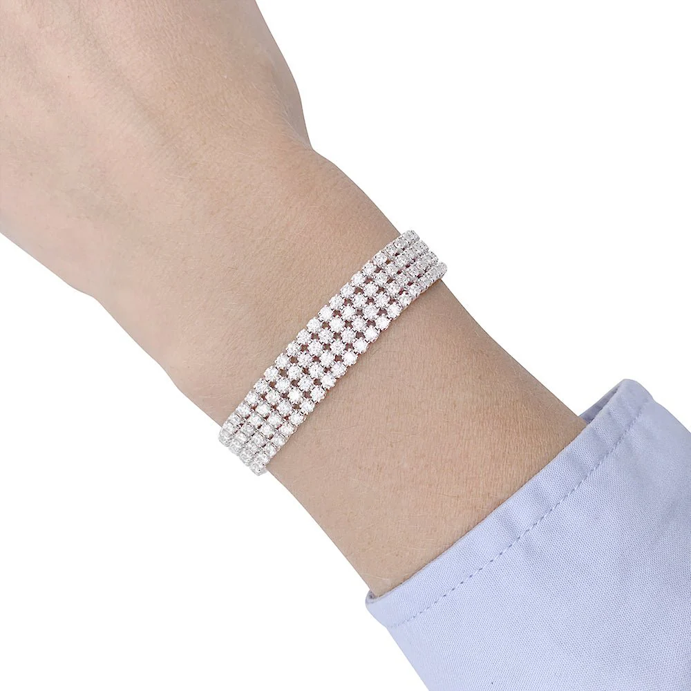 White gold bracelet, diamonds - Image 6