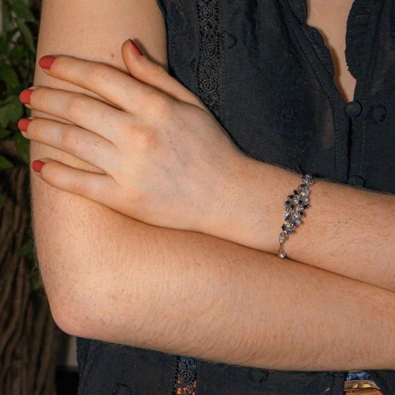 Bracelet White gold Sapphire - Image 2