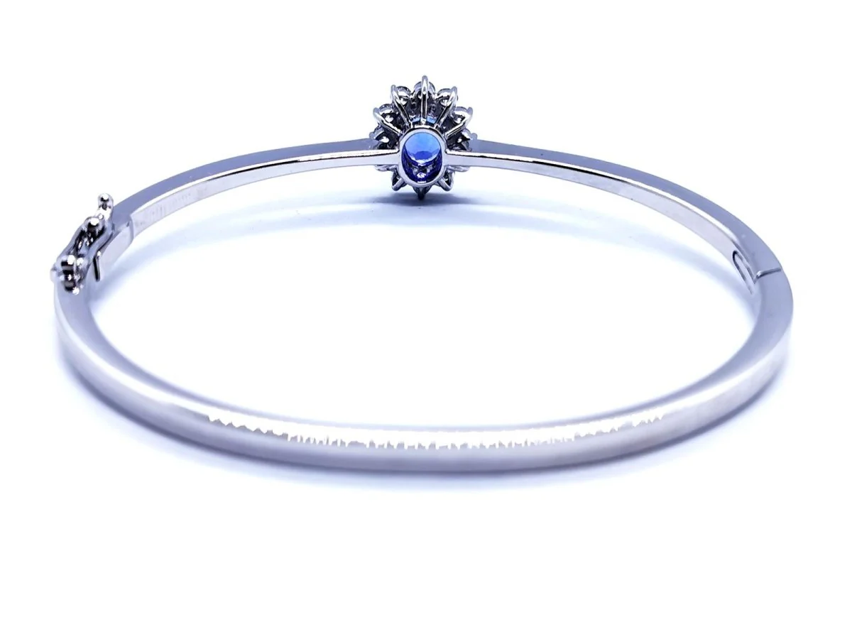 Bangle bracelet in white gold and tanzanite - Image 5