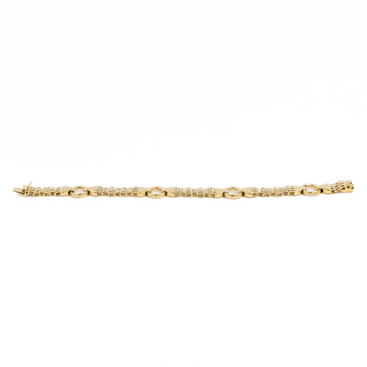 Mesh and Rings Bracelet in yellow gold - Image 6