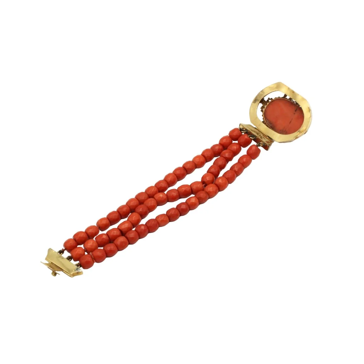 Bracelet - Yellow gold, Cameo & Red Coral - Image 5