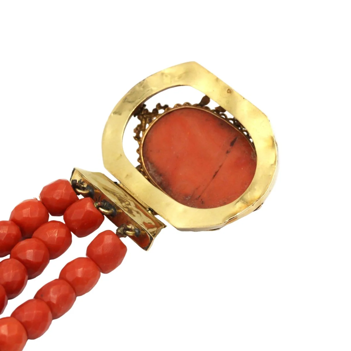 Bracelet - Yellow gold, Cameo & Red Coral - Image 6