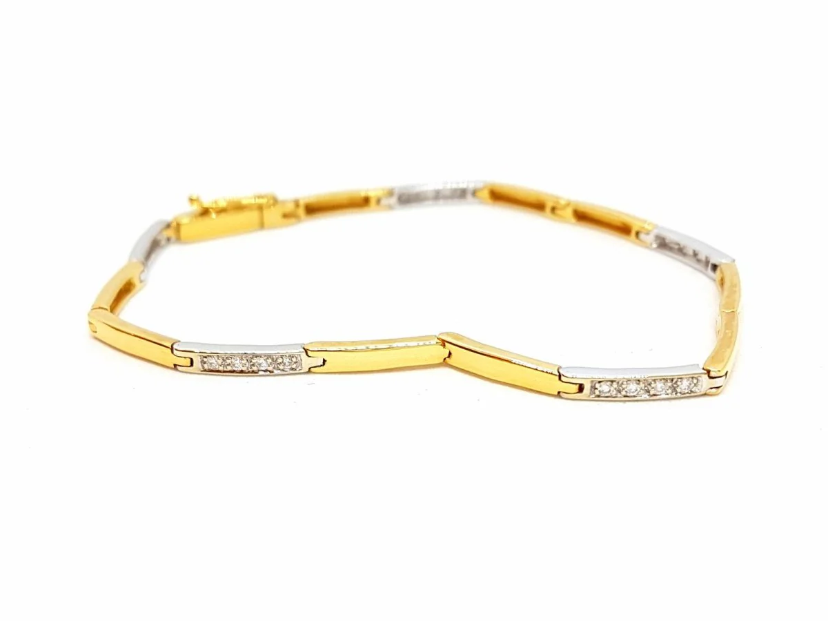 Gold bracelet 2 golds and diamonds - Image 8