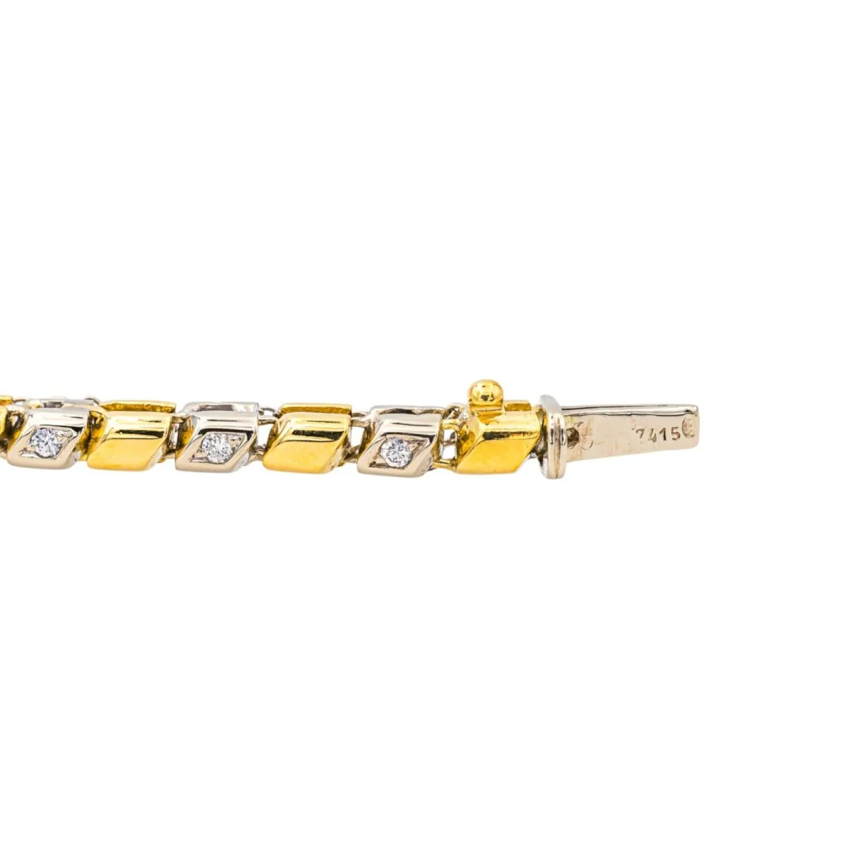 Line bracelet in yellow gold, white gold and diamonds - Image 7