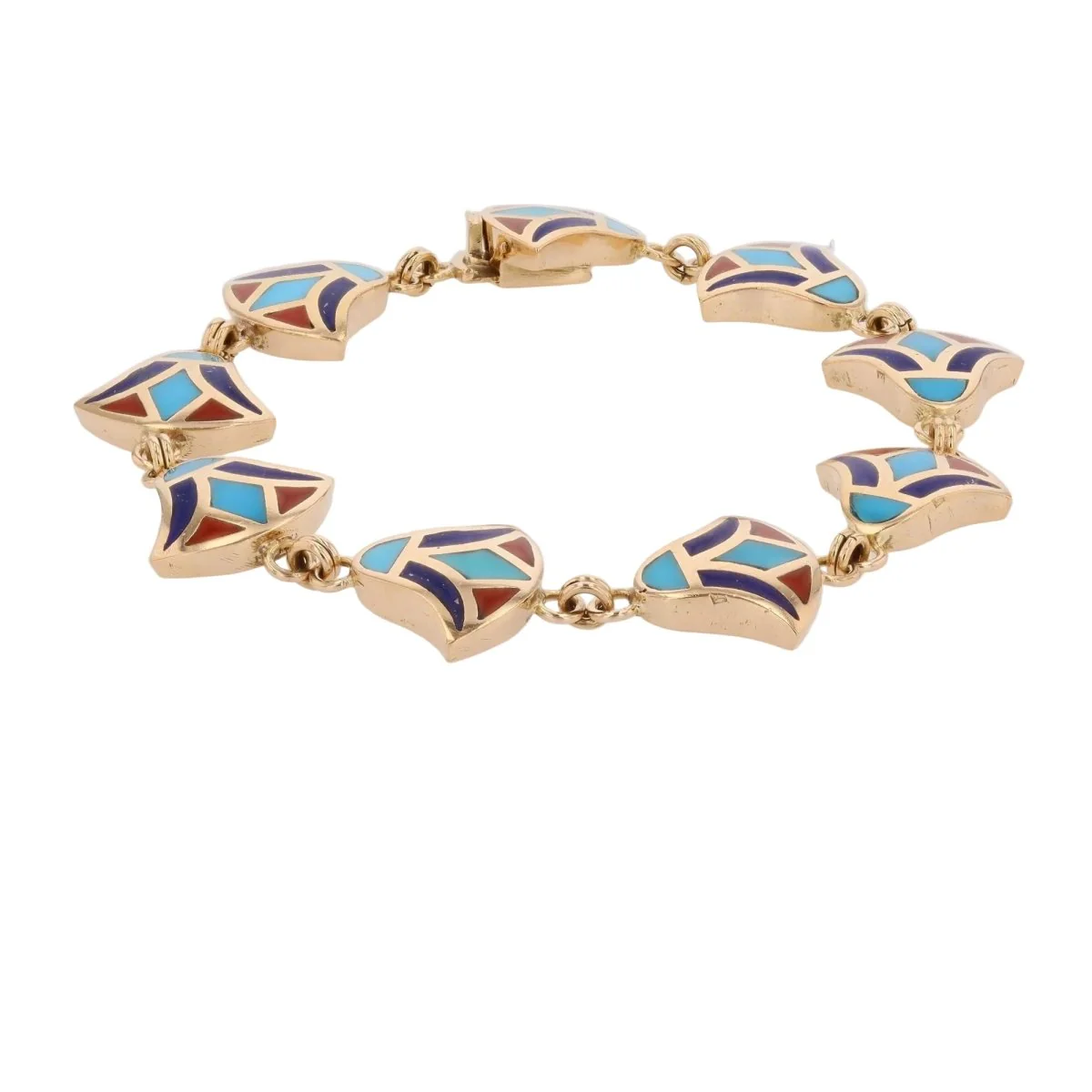 Bracelet Mesh in yellow gold and enamel - Image 3