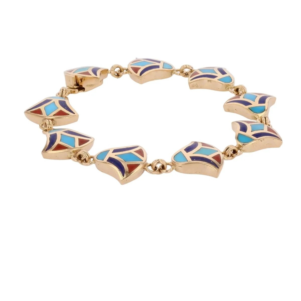 Bracelet Mesh in yellow gold and enamel - Image 4
