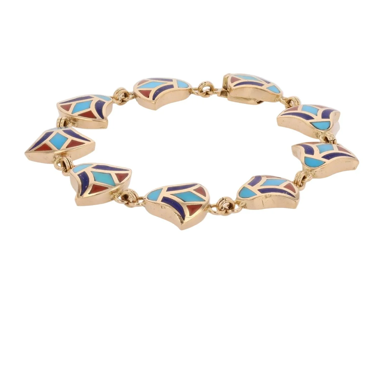 Bracelet Mesh in yellow gold and enamel - Image 5