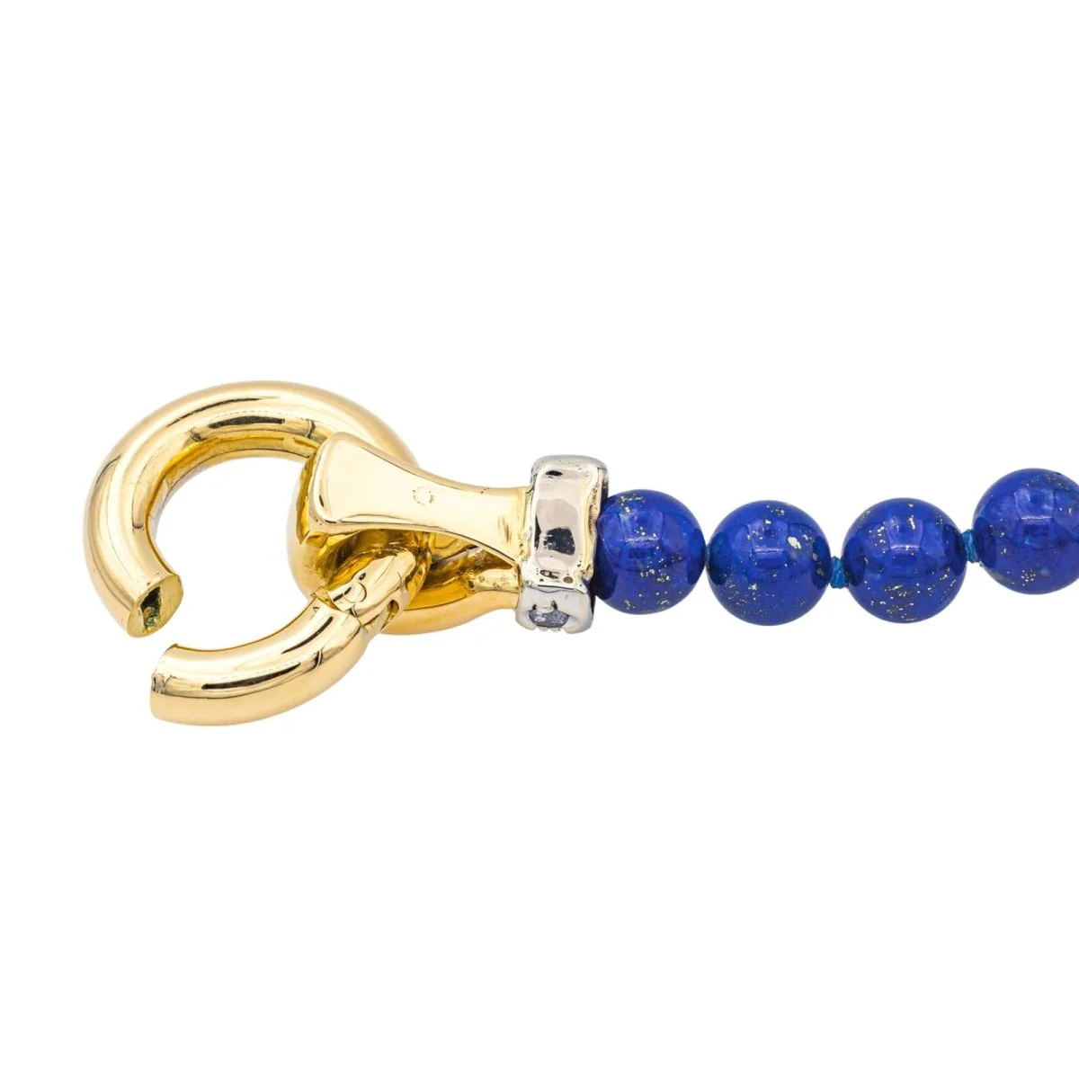 Bracelet Flexible in yellow gold, white gold, lapis lazuli and diamonds - Image 6