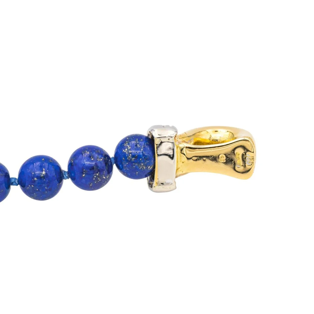 Bracelet Flexible in yellow gold, white gold, lapis lazuli and diamonds - Image 7