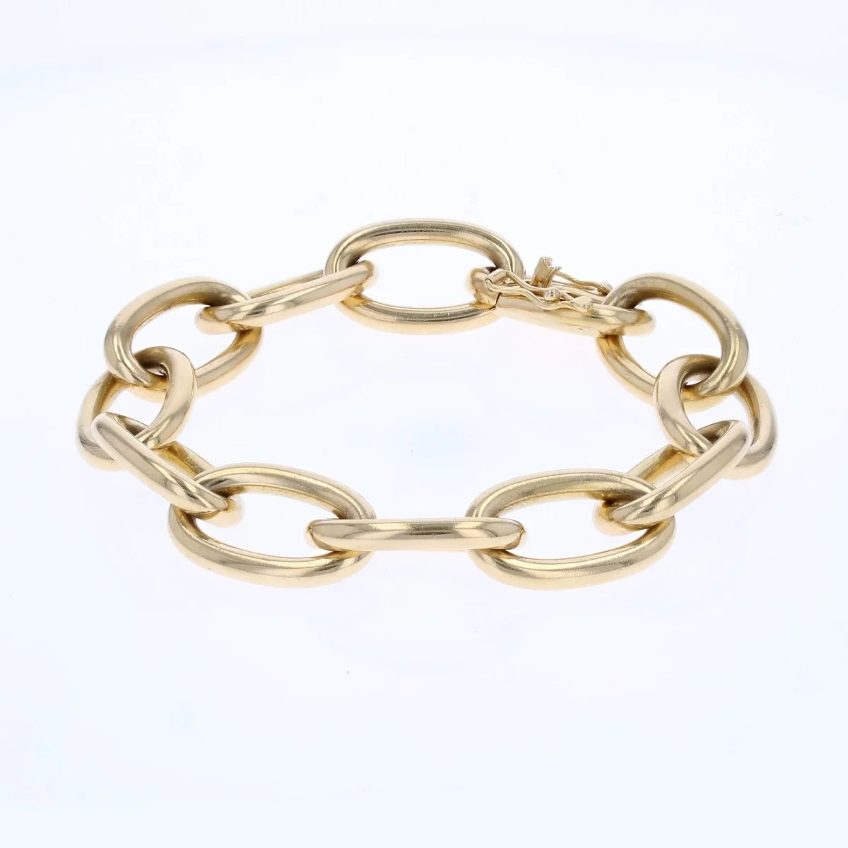 yellow gold curb chain bracelet - Image 4
