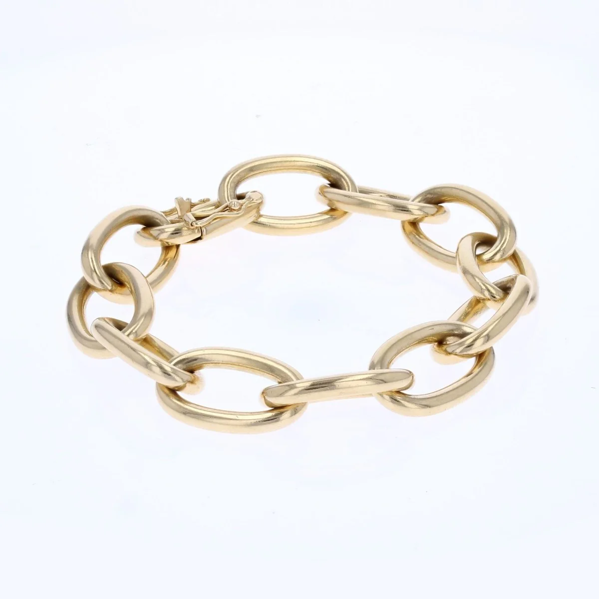 yellow gold curb chain bracelet - Image 5