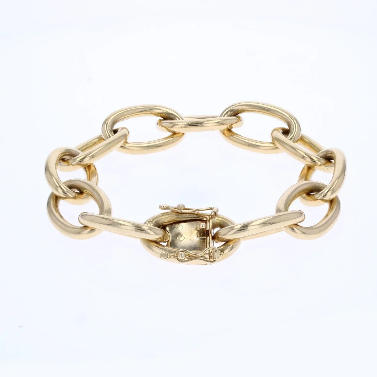 yellow gold curb chain bracelet - Image 9