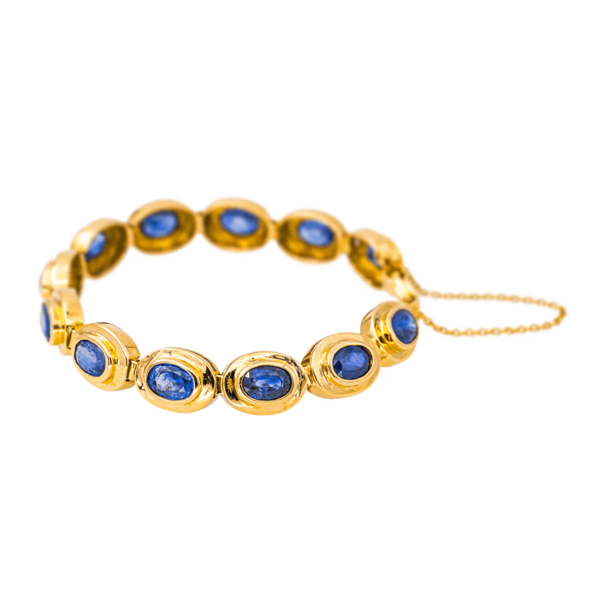 Flexible bracelet in yellow gold and sapphires - Image 4