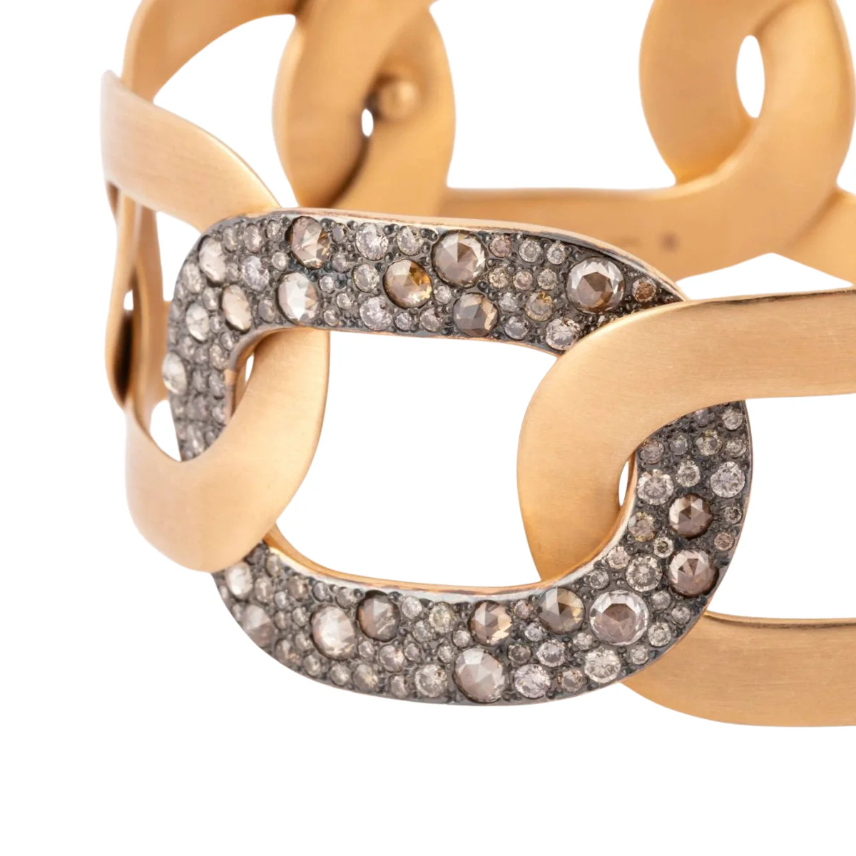 Pink gold bracelet with white and cognac diamonds from Pomellato - Image 5